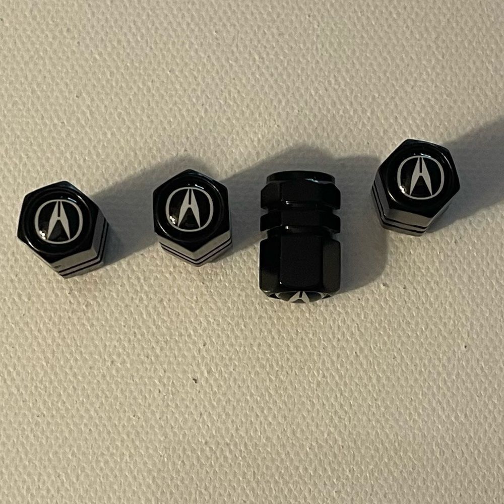 Acura Valve Stem Caps in Black Set of 4 NWT